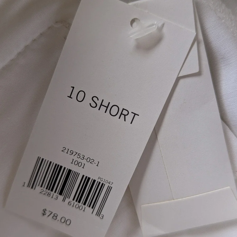 Banana Republic Martin Fit White Side Slit Pants Sz 10 Short NWT